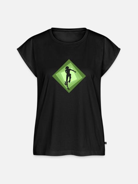 Halfpipe Skateboarder - Frauen Premium Bio Top - Schwarz