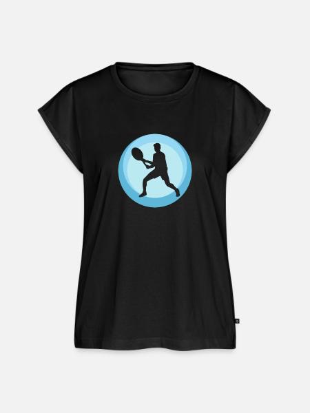 Racket Tennisschlag - Frauen Premium Bio Top - Schwarz