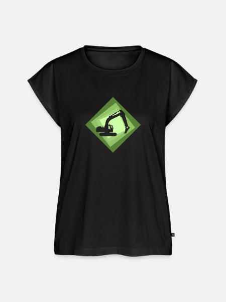 Bagger Baggerfahrerin Hausbau - Frauen Premium Bio Top - Schwarz