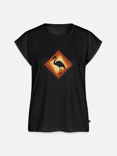 Flamingo Wasservogel Flamingos - Frauen Premium Bio Top - Schwarz