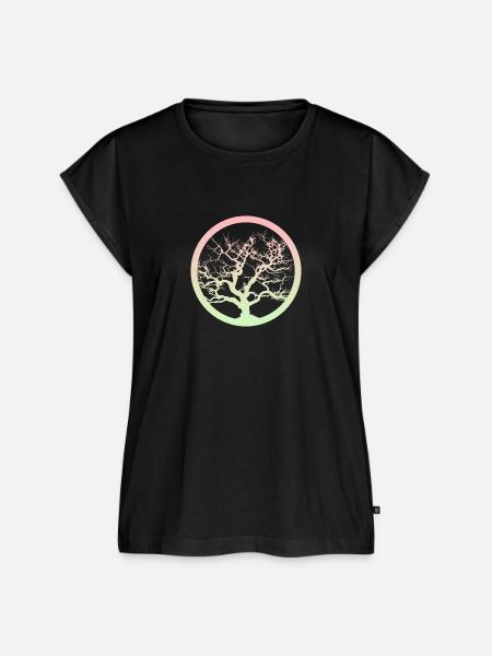 Botanisch Botanisch Blumen - Frauen Premium Bio Top - Schwarz