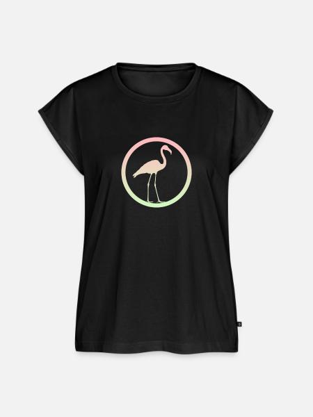 Wasservogel Flamingos Flamenco - Frauen Premium Bio Top - Schwarz