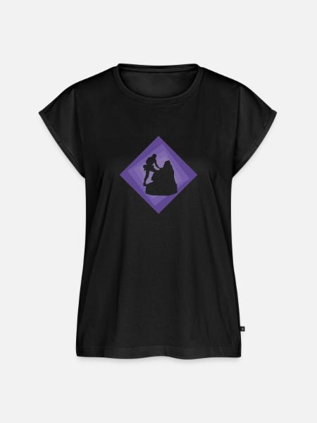 Klettern Felsklettern Kletterwand - Frauen Premium Bio Top - Schwarz