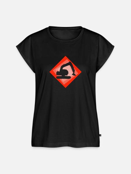 Bagger Hausbau Bagger - Frauen Premium Bio Top - Schwarz