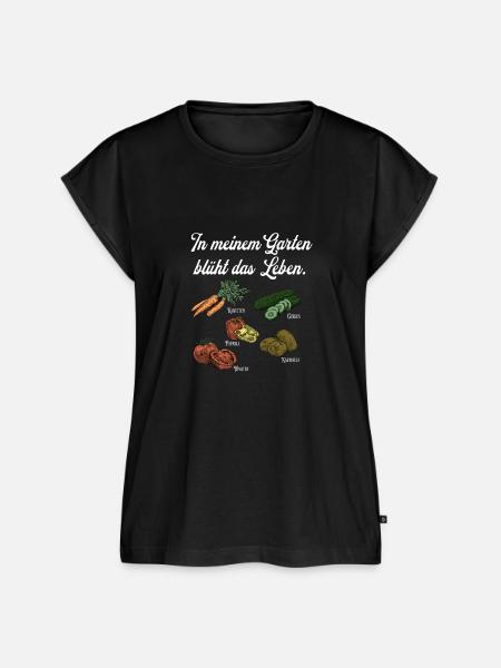 Lebendiger Garten - Frauen Premium Bio Top - Schwarz