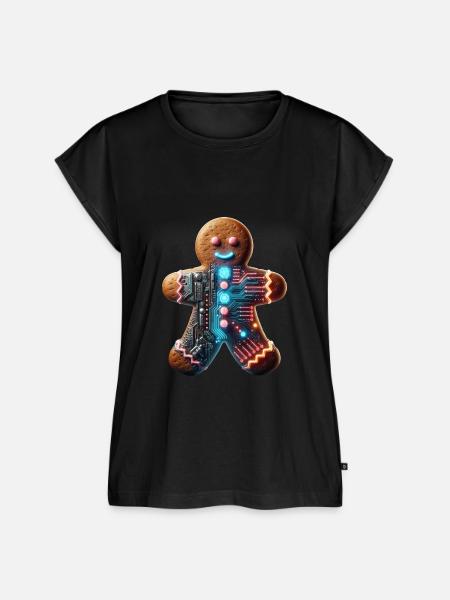 Cyberpunk Lebkuchenmännchen - Frauen Premium Bio Top - Schwarz