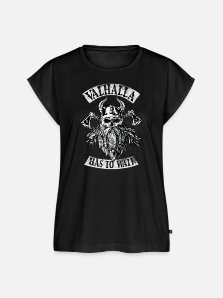 Valhalla has to wait - Frauen Premium Bio Top - Schwarz