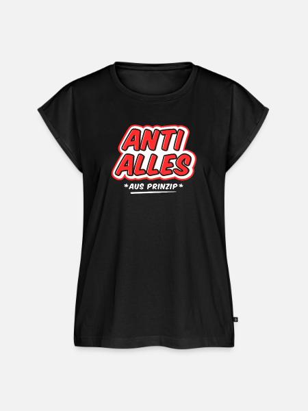 Anti Alles Aus Prinzip - Frauen Premium Bio Top - Schwarz