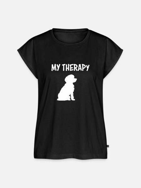 My Therapy - Hunde - Frauen Premium Bio Top - Schwarz