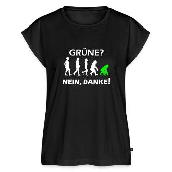 Grüne Nein Danke - Frauen Premium Bio Top - Schwarz - Vorne - AI Model Female 172 light (172cm)
