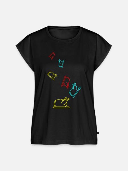Hähnchen icon symbol - Frauen Premium Bio Top - Schwarz