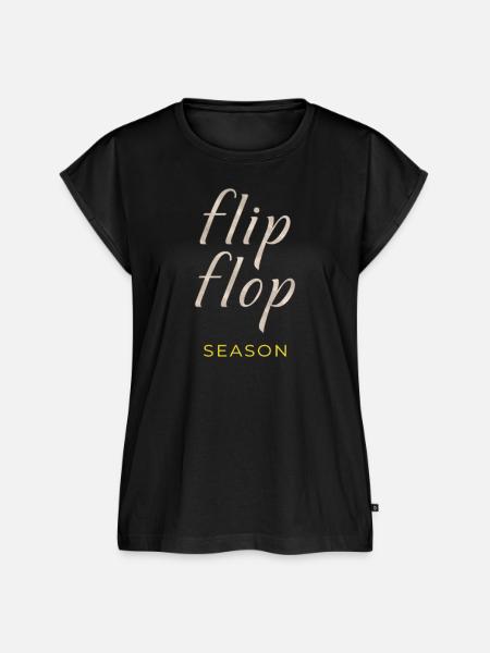 Flip Flop Saison - Frauen Premium Bio Top - Schwarz