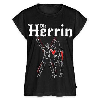 Herrin Domina - Frauen Premium Bio Top - Schwarz - Vorne - AI Model Female 172 light (172cm)