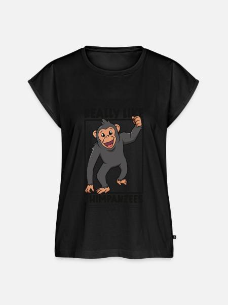 Ich liebe Schimpansen - Schimpanse - Frauen Premium Bio Top - Schwarz