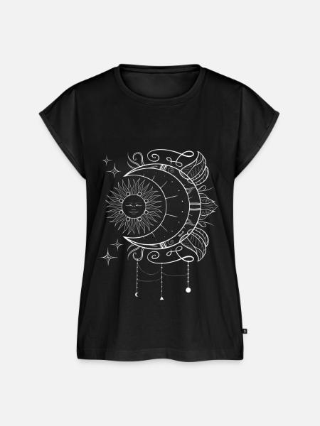 Boho moon - Frauen Premium Bio Top - Schwarz