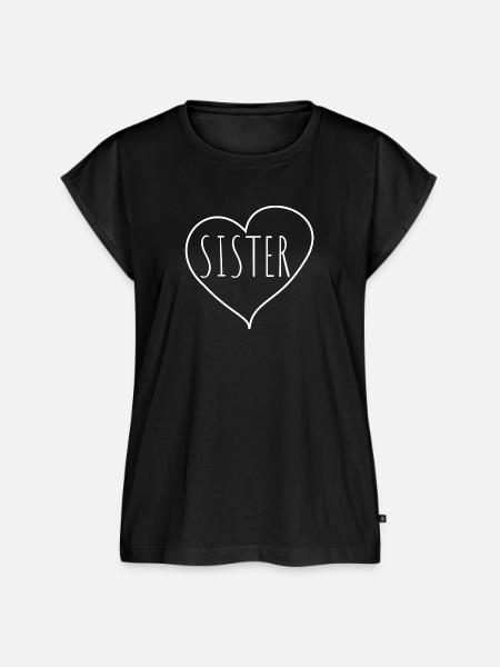 Schwester Herz - Frauen Premium Bio Top - Schwarz