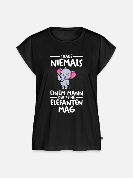 Dickhäuter Rüsseltier Elefant - Frauen Premium Bio Top - Schwarz