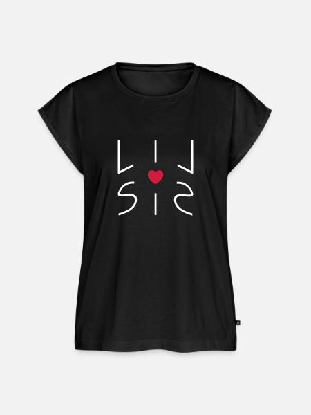 Kleine Schwester - Frauen Premium Bio Top - Schwarz