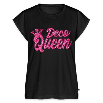 Deco Queen - Deko Königin - Frauen Premium Bio Top - Schwarz - Vorne - AI Model Female 172 light (172cm)