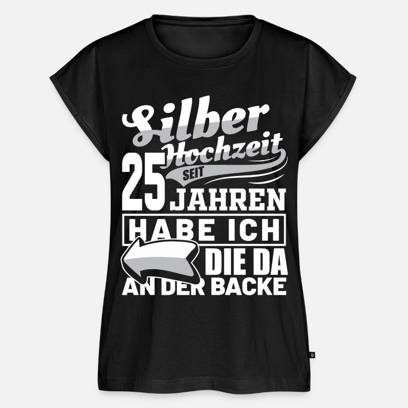 Silberhochzeit Hochzeitstag Ehe Mann Geschenkidee - Frauen Premium Bio Top - Schwarz