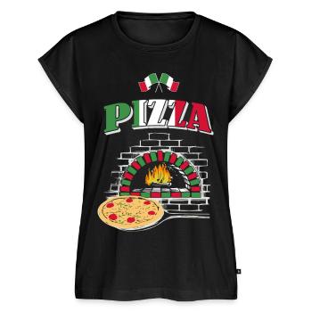 Pizza Pizzabäcker - Frauen Premium Bio Top - Schwarz - Vorne - AI Model Female 172 light (172cm)