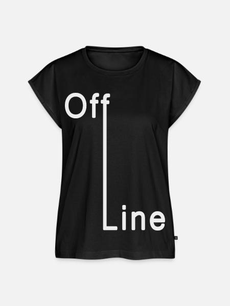 Off Line - Digital Detox Statement - Frauen Premium Bio Top - Schwarz