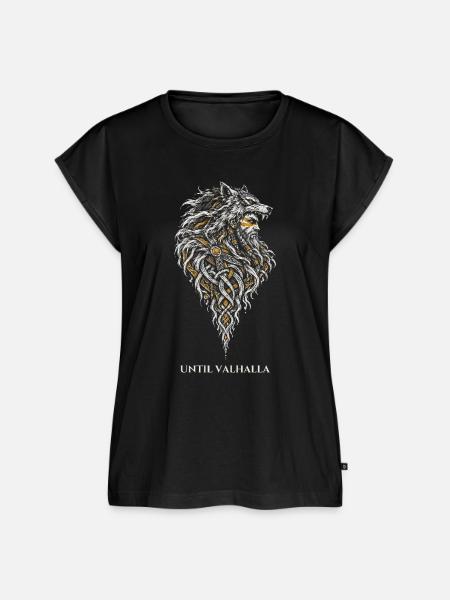 Der Wolfskrieger – Until Valhalla - Frauen Premium Bio Top - Schwarz