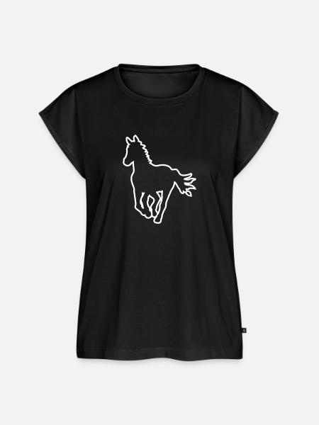 Pferd frontal - Outline - Frauen Premium Bio Top - Schwarz