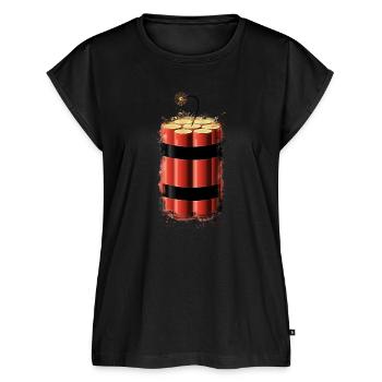 Bombe Dynamit hell glühend - Frauen Premium Bio Top - Schwarz - Vorne - AI Model Female 172 light (172cm)