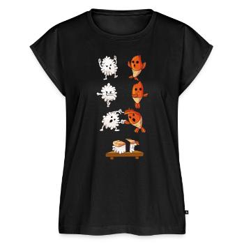 Sushi Fusion Rice & Salmon - Haut bio Premium Femme - noir - Devant - AI Model Female 172 light (172cm)