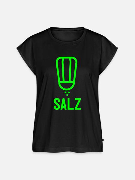 Salz - Frauen Premium Bio Top - Schwarz