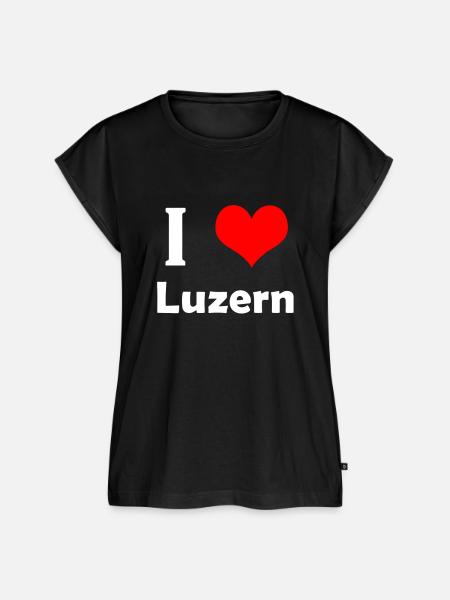 I love Luzern - Frauen Premium Bio Top - Schwarz