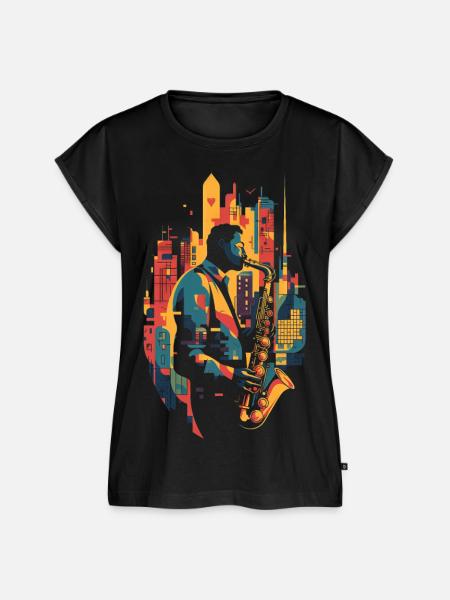 Jazz, Saxophonist - Frauen Premium Bio Top - Schwarz