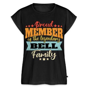 Name Bell - Frauen Premium Bio Top - Schwarz - Vorne - AI Model Female 172 light (172cm)