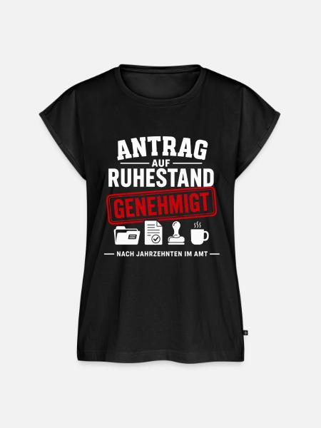 Antrag auf Ruhestand genehmigt - Frauen Premium Bio Top - Schwarz