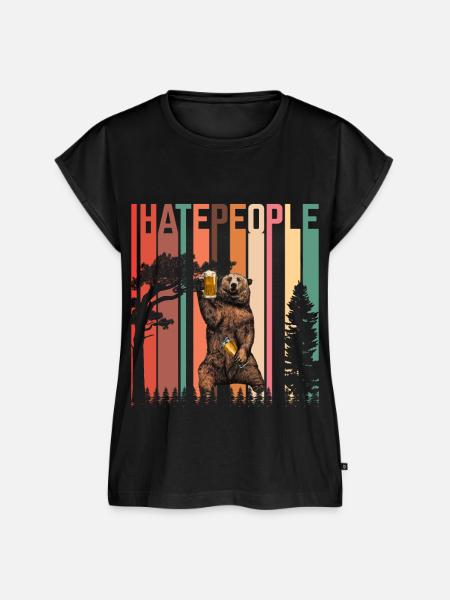 I Hate People - Frauen Premium Bio Top - Schwarz