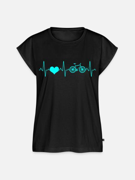 Fahrrad Herzschlag - Frauen Premium Bio Top - Schwarz