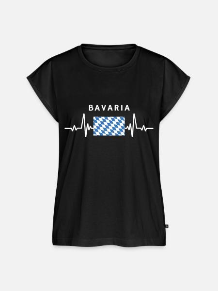 Bayern Herzschlag - Frauen Premium Bio Top - Schwarz