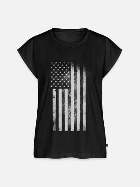 USA Flagge - Frauen Premium Bio Top - Schwarz