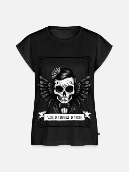 Angel - Skull - Frauen Premium Bio Top - Schwarz