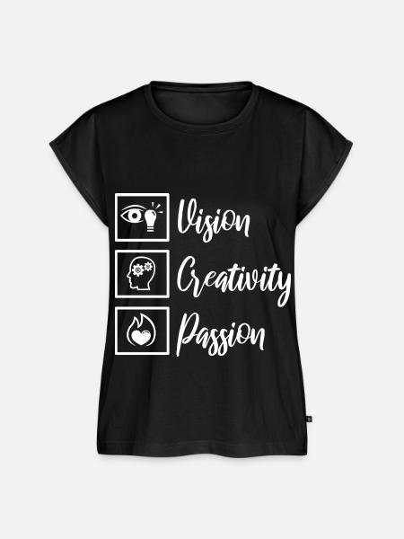 Vision Creativity Passion - Frauen Premium Bio Top - Schwarz
