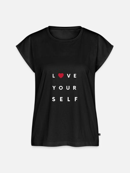Love yourself - Frauen Premium Bio Top - Schwarz