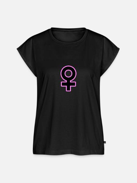 Weiblich Zeichen Venus Symbol - Frauen Premium Bio Top - Schwarz