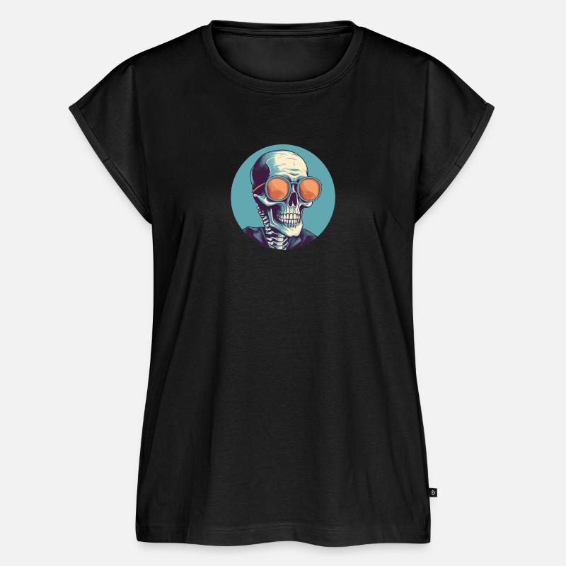 Skull with sunglasses, skull, skeleton - Women’s Premium Organic Top - black