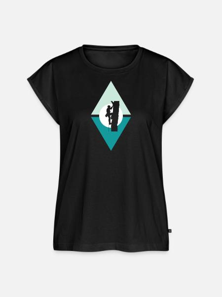 Baumklettern Aufstieg Klettern - Frauen Premium Bio Top - Schwarz
