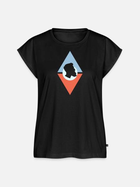 Schnurrbart Bart - Frauen Premium Bio Top - Schwarz