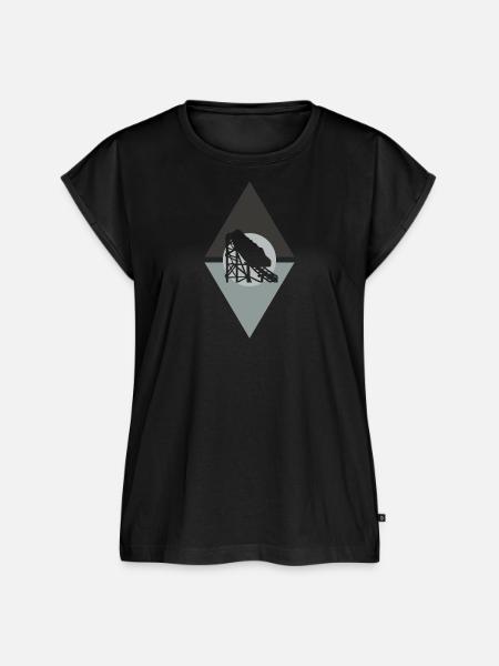 Achterbahn Lukas - Frauen Premium Bio Top - Schwarz