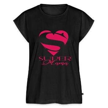 SUPERMAMA mit Herz Spruch zum Ehrentag Geschenk - Frauen Premium Bio Top - Schwarz - Vorne - AI Model Female 172 light (172cm)