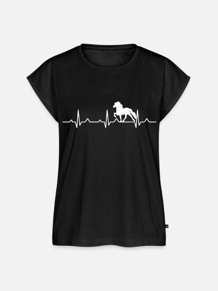 Islandpferd Herzschlag - Frauen Premium Bio Top - Schwarz