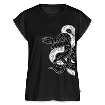 Schlangen - Frauen Premium Bio Top - Schwarz - Vorne - AI Model Female 172 light (172cm)